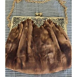 Bobbie Jerome clutch/crossbody purse- velvet & silk- 1960s- excellent condition!